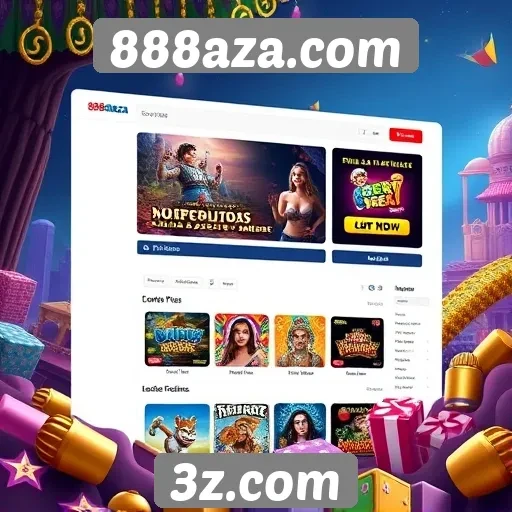 A interface do usuário no site 888aza